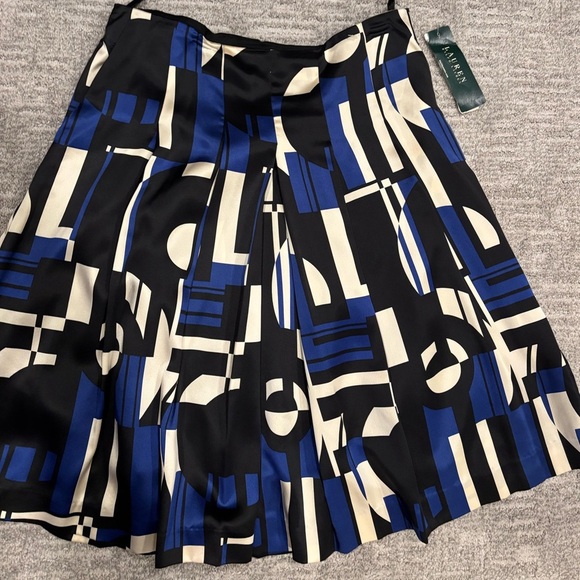 Ralph Lauren Dresses & Skirts - Ralph Lauren Black and Blue A-Line Skirt 100% silk size 10
